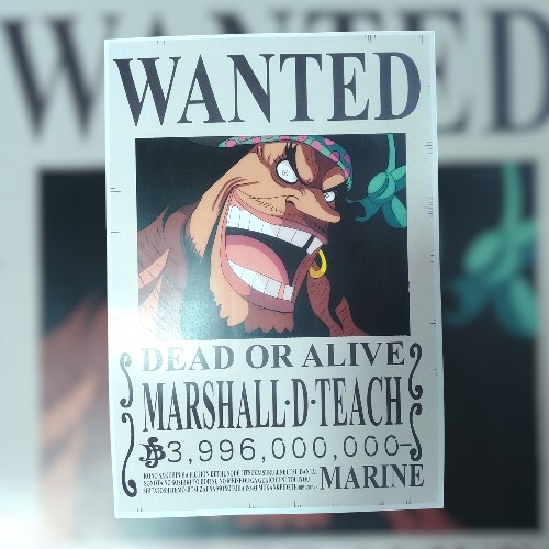 Afiche One Piece Wanted Barba Negra