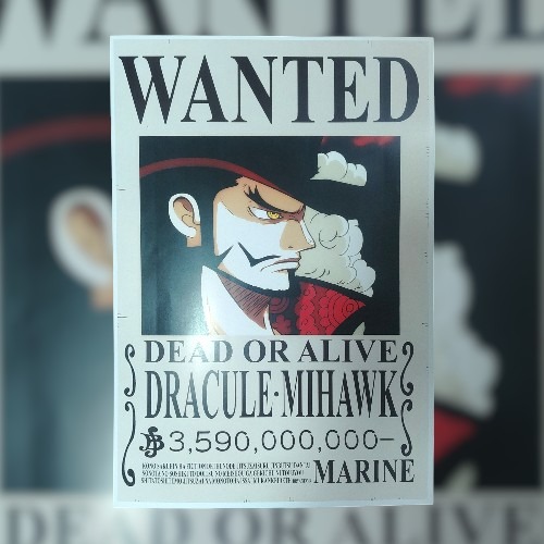 Afiche One Piece Wanted Dracule Mihawk