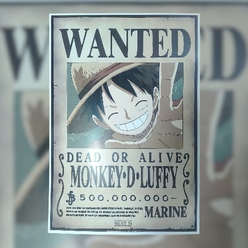 Afiche One Piece Wanted Luffy